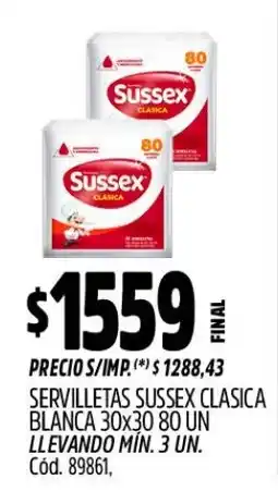 Supermercados Yaguar Sussex servilletas clásica oferta