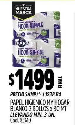 Supermercados Yaguar Hogar papel higienico my hogar blanco oferta
