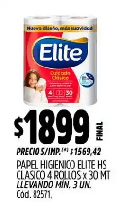 Supermercados Yaguar Elite papel higienico clasico oferta