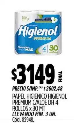 Supermercados Yaguar Higienol papel higienico premium oferta