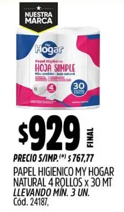 Supermercados Yaguar My hogar papel higienico hogar natural oferta