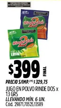 Rinde dos jugo en polvo