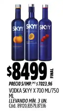 Supermercados Yaguar Skyy vodka oferta