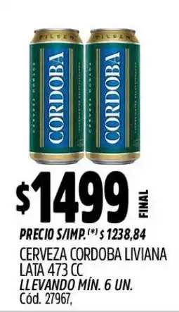 Supermercados Yaguar Cordoba cerveza liviana oferta