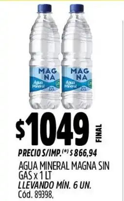 Supermercados Yaguar Magna agua mineral sin gas oferta