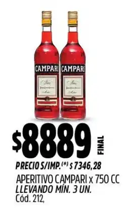 Supermercados Yaguar Campari aperitivo oferta