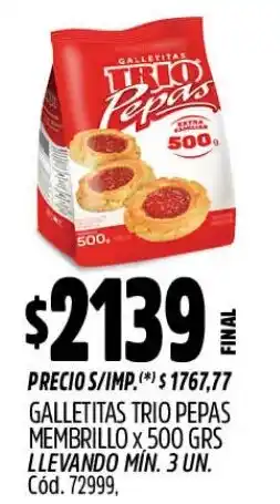 Supermercados Yaguar Galletitas trio pepas oferta