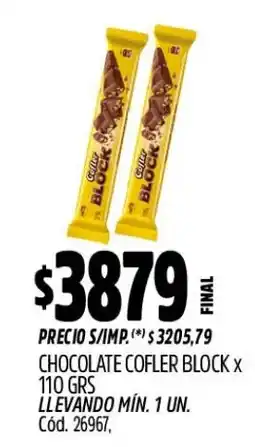 Supermercados Yaguar Cofler chocolate block oferta