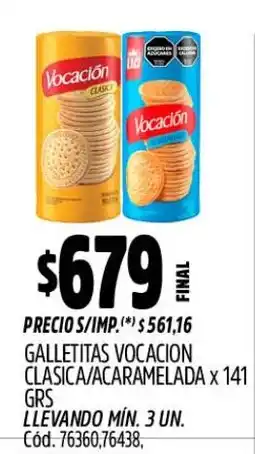 Supermercados Yaguar Vocación galletitas clásica/acaramelada oferta