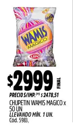 Supermercados Yaguar Wamis magico chupetin oferta