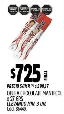 Supermercados Yaguar Oblea chocolate mantecol oferta