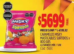 Supermercados Yaguar Misky caramelos masticables surtidos oferta