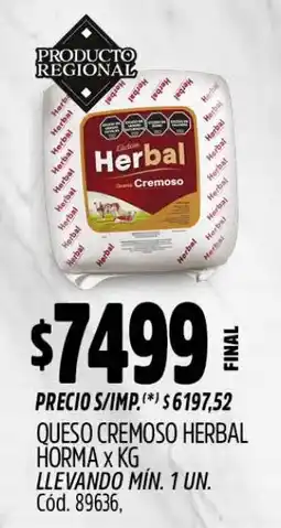 Supermercados Yaguar Herbal queso cremoso oferta