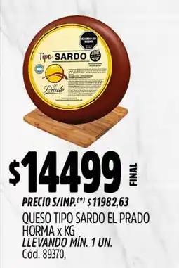 Supermercados Yaguar El prado queso tipo sardo oferta