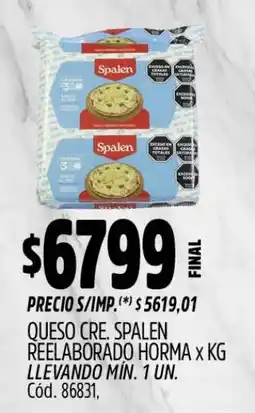 Supermercados Yaguar Spalen queso cre. reelaborado horma oferta