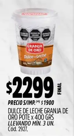 Supermercados Yaguar Granja de oro dulce de leche oferta