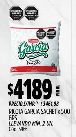 Supermercados Yaguar Garcia ricotta oferta