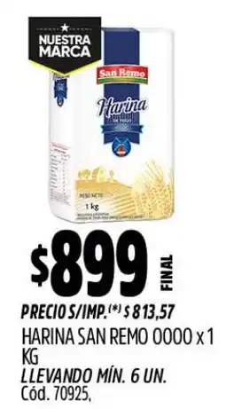 Supermercados Yaguar San remo harina 0000 oferta