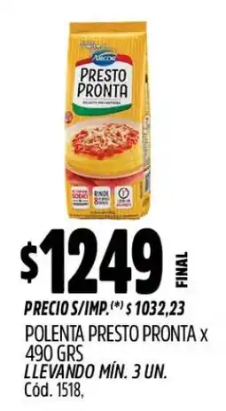 Supermercados Yaguar Ankco polenta presto pronta oferta