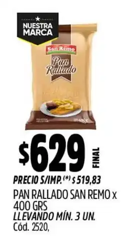 Supermercados Yaguar San remo pan rallado oferta