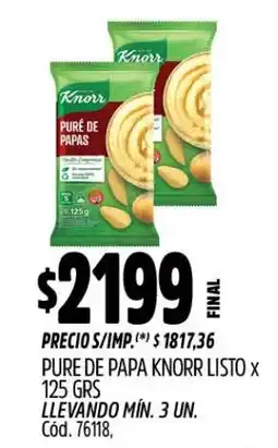 Supermercados Yaguar Knorr puré de papas oferta
