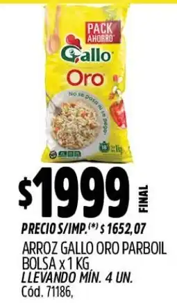Supermercados Yaguar Gallo arroz oro parboil oferta