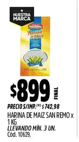 Supermercados Yaguar San remo harina de maiz oferta