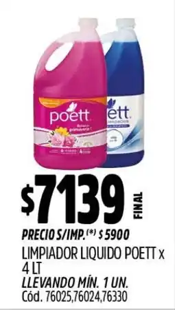 Supermercados Yaguar Poett limpiador liquido oferta