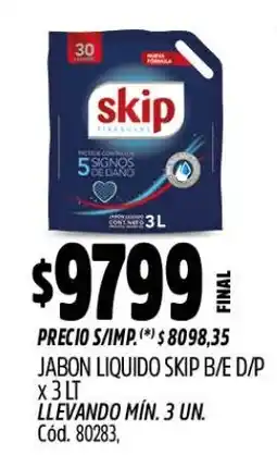 Supermercados Yaguar Skip jabon liquido b/e d/p oferta