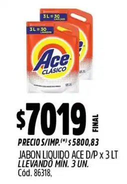 Supermercados Yaguar Ace jabon liquido clasico oferta
