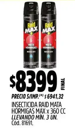 Supermercados Yaguar Raid insecticida mata hormigas oferta