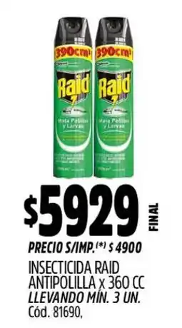 Supermercados Yaguar Raid insecticida oferta