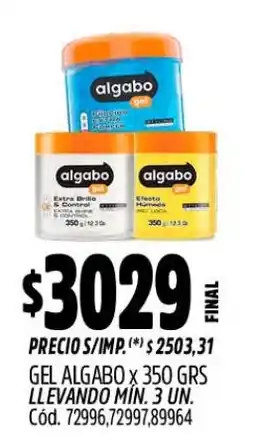 Supermercados Yaguar Algabo gel oferta