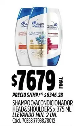 Supermercados Yaguar Head & shoulders shampoo/ acondicionador oferta