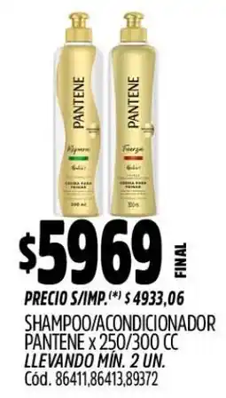 Supermercados Yaguar Pantene shampoo/condicionador oferta