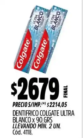 Supermercados Yaguar Colgate dentífrico ultra blanco oferta