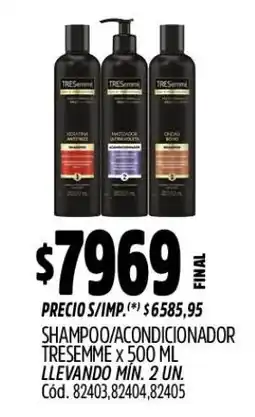 Supermercados Yaguar Tresemm shampoo/condicionador oferta