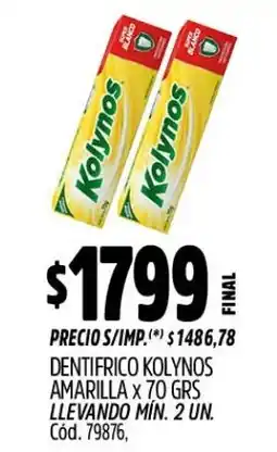 Supermercados Yaguar Kolynos dentífrico amarilla oferta