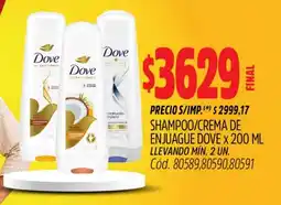 Supermercados Yaguar Dove shampoo/crema de enjuague oferta