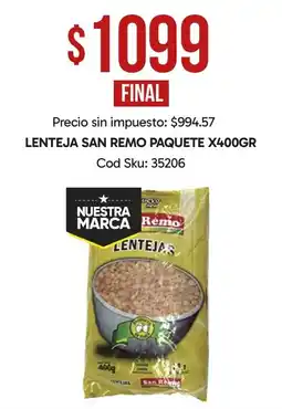 Supermercados Yaguar San remo lenteja oferta