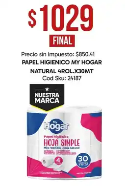 Supermercados Yaguar My Hogar papel higienico hoja simple oferta