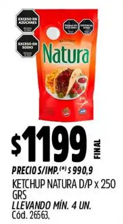 Supermercados Yaguar Natura ketchup oferta
