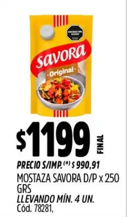 Supermercados Yaguar Savora mostaza original oferta