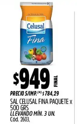 Supermercados Yaguar Celusal sal fina oferta