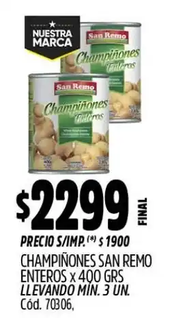 Supermercados Yaguar San remo champiñones enteros oferta