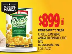 Supermercados Yaguar San remo choclo amarillo en granos oferta