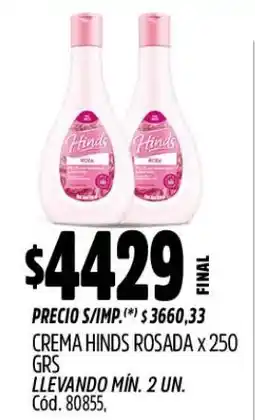 Supermercados Yaguar Hinds crema rosada oferta