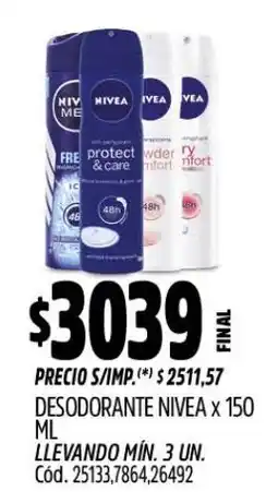 Supermercados Yaguar Nivea desodorante oferta