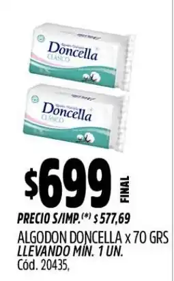 Supermercados Yaguar Doncella algodon clasico oferta