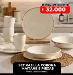 Supermayorista Vital Maitane set vajilla corona oferta